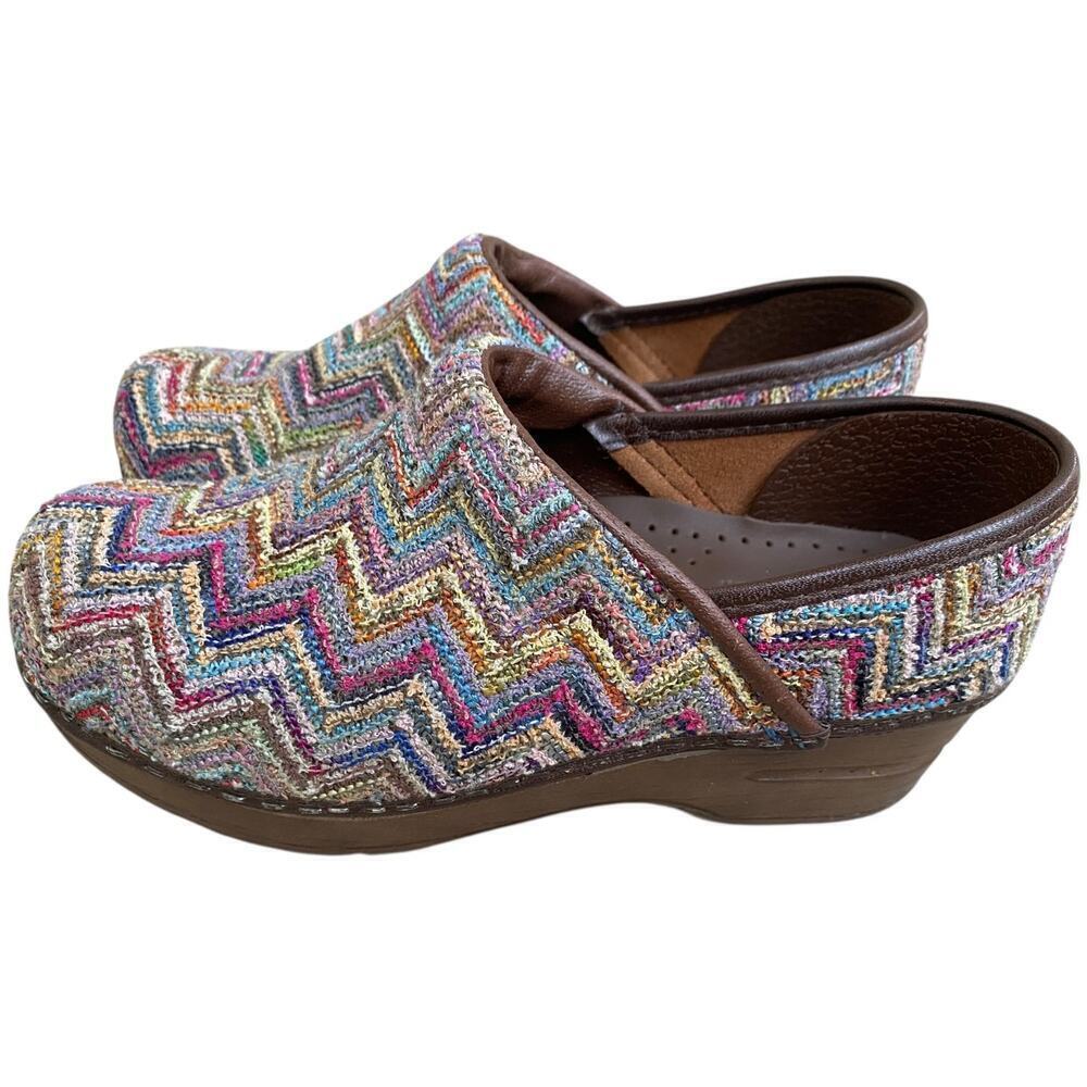 Sanita Professional Clogs EU 35 US 4 Woven Zig Zag Multicolour Work Comfort